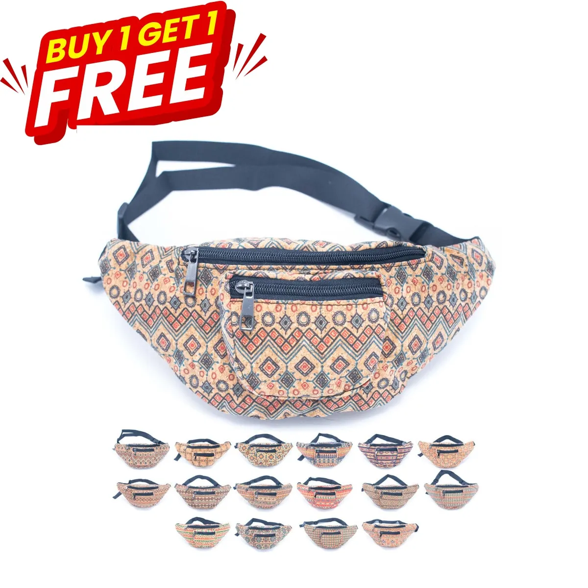 BUY 1 GET 1 FREE: Cork women's waist bag BAGD-447