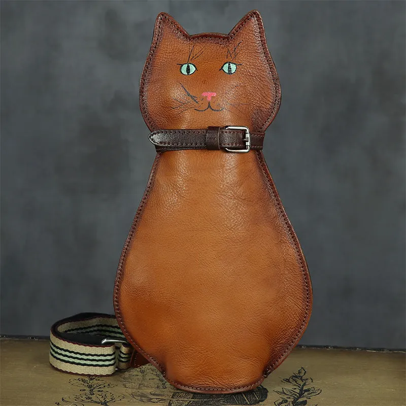 Cute Cat-Shaped Chest Sling Bag Cross Shoulder Bag For Women