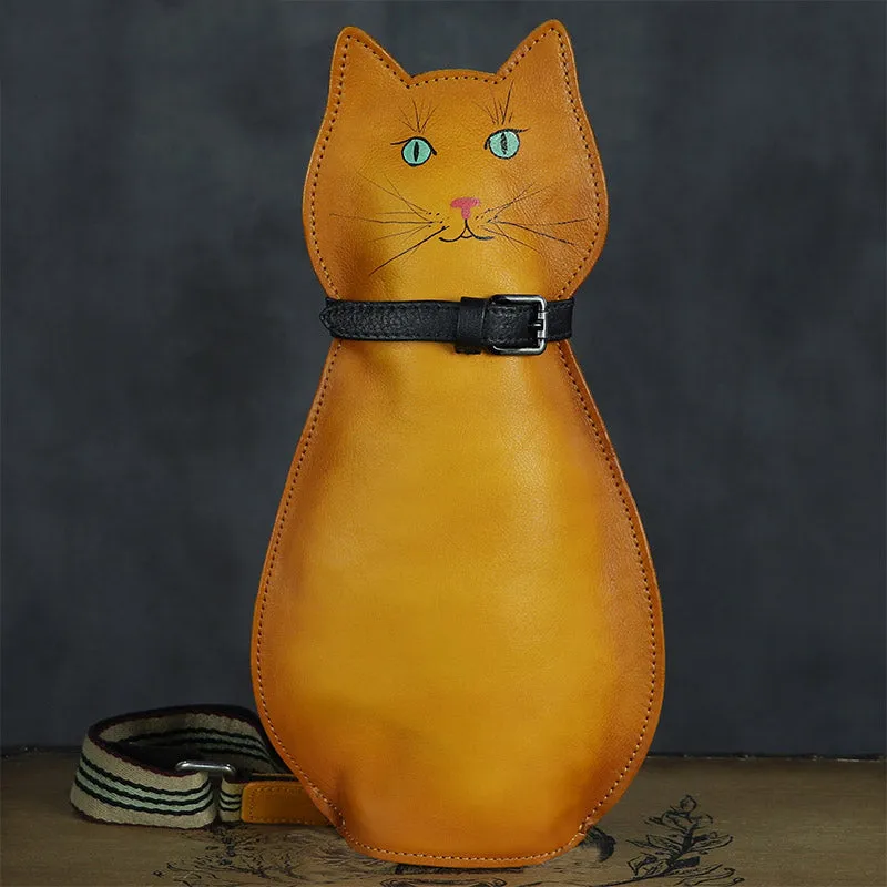Cute Cat-Shaped Chest Sling Bag Cross Shoulder Bag For Women