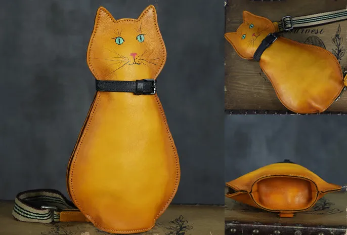 Cute Cat-Shaped Chest Sling Bag Cross Shoulder Bag For Women