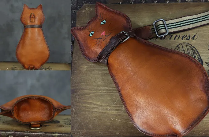 Cute Cat-Shaped Chest Sling Bag Cross Shoulder Bag For Women