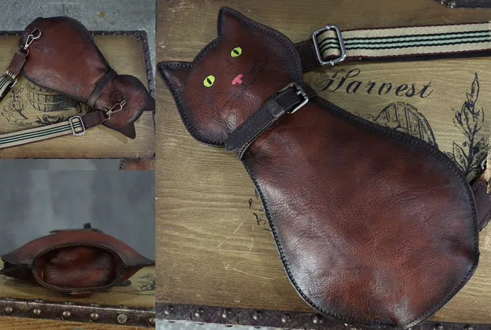 Cute Cat-Shaped Chest Sling Bag Cross Shoulder Bag For Women