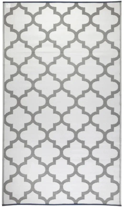 Eco Friendly Outdoor Rug - Tangier Grey And White