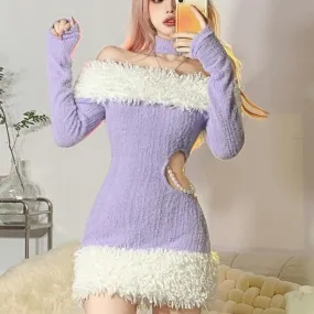 Lilac Snowpuff    Dress Kawaii Academia Y2K Cottagecore Coquette Fairycore Dollette Princesscore