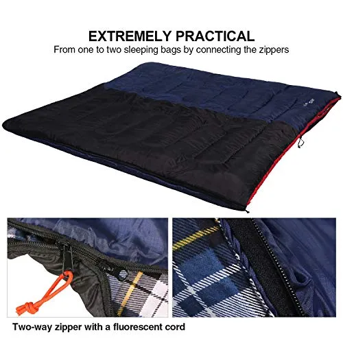 REDCAMP Outdoors Cotton Flannel Sleeping bag for Camping