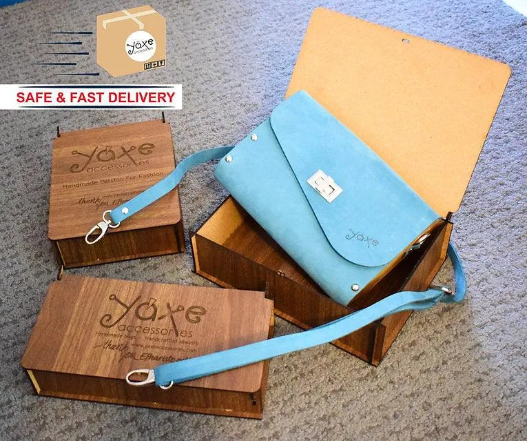 Tampa brown cylinder leather and wood women bag